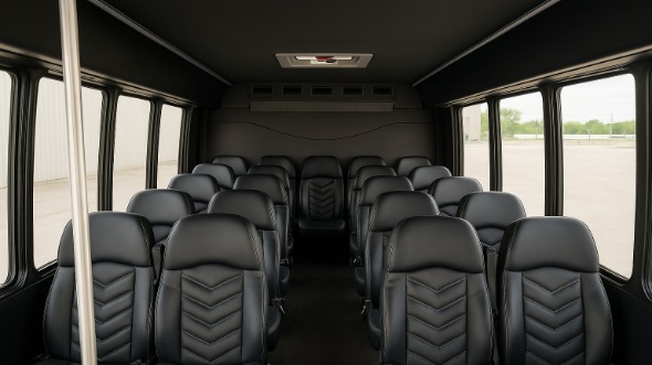 Interior of Charter Bus Company Twin Falls's 28 Passenger Mini bus in Twin Falls