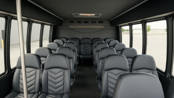 Interior of Charter Bus Company Idaho Falls's 35 Passenger Minibus in Idaho Falls