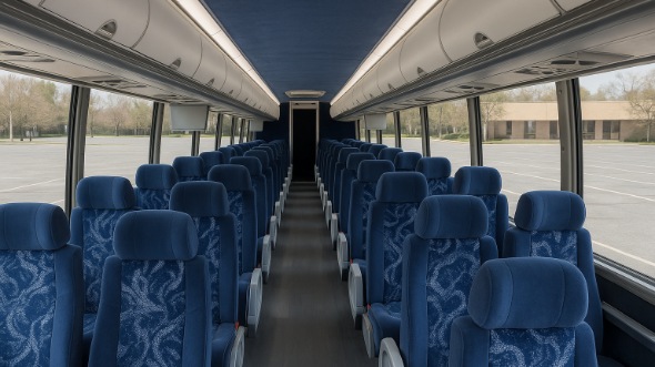 Interior of Charter Bus Company Nampa's 55 Passenger Charter Bus in Nampa
