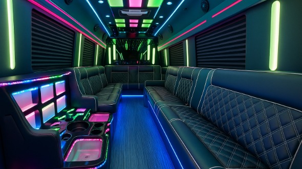 Interior of Charter Bus Company Nampa's Party Bus in Nampa