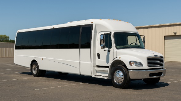 Exterior of Charter Bus Company Pocatello's Party Bus in Pocatello