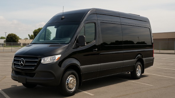 Exterior of Charter Bus Company Caldwell's Sprinter Limo in Caldwell